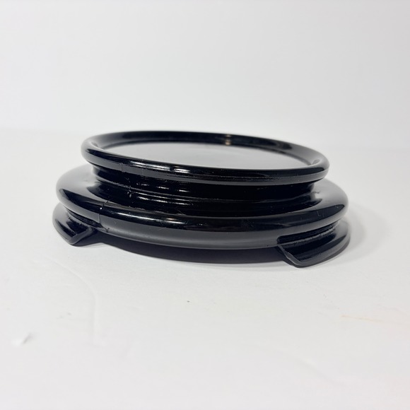 Art Deco Black Amethyst Glass Chinese Style Display Stand Base for a Vase - Picture 11 of 14